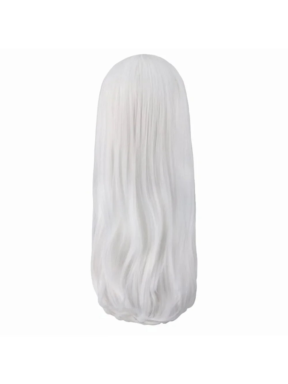 Women's White 24 Inch Heat Resistant Long Side Bang Wavy Curly Cosplay Wigs